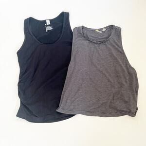 Lot of 2 Zella Tank Tops‎ Sz M Black Shirts Running Training Yoga Workout